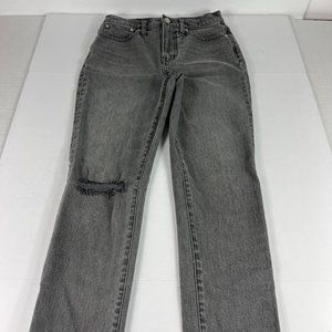 Madewell Jeans Women's 25 The Perfect Vintage Jean Grey Distressed Stretch Denim